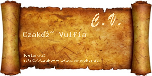 Czakó Vulfia névjegykártya